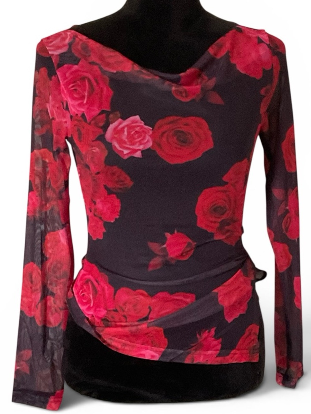 🆕 ZESICA Womens Floral Mesh Long Sleeve Top